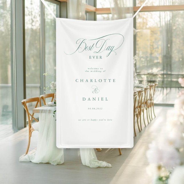 BEST DAY EVER!  Elegant, Wedding Banner (BEST DAY EVER! Elegant, Wedding Banner with your names and date.)