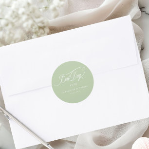 BEST DAY EVER!  Elegant, Wedding  Classic Round Sticker