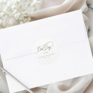 BEST DAY EVER!  Elegant, Wedding  Classic Round Sticker