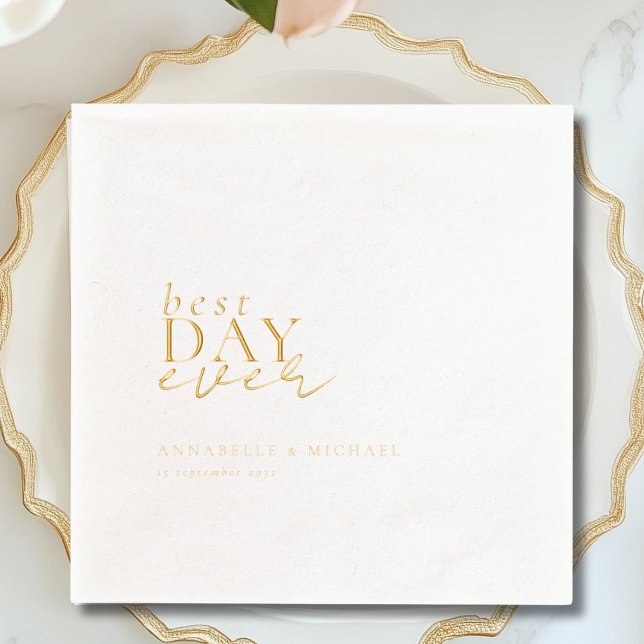 Best Day Ever Foil Wedding  Napkins (Best Day Ever Foil Wedding Foil Napkins)