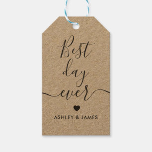 Best Day Ever Gift Tags, Wedding Gift Tags, Kraft Tags