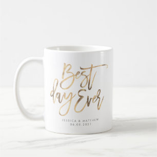 Best day ever Gold Calligraphy Coffee Mug