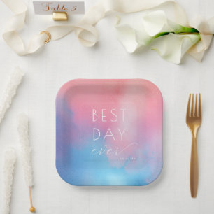Best Day Ever Joyful Watercolor Paper Plate