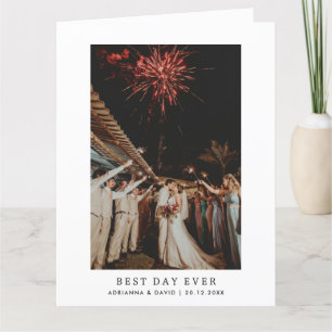 Best Day Ever Married Couple Photo Grateful Thank You Card