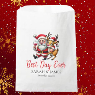 Best Day Ever Merry Christmas Greetings Santa Favour Bags