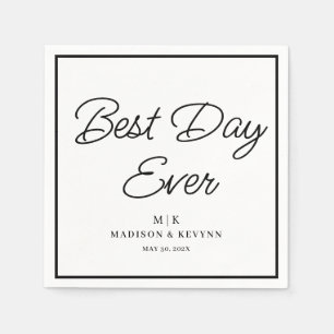 Best Day Ever Minimal and Chic Wedding Napkins