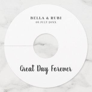 Best Day Ever Minimal Modern Wedding Design Wine Glass Tag