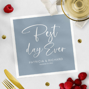 Best Day Ever Modern Calligraphy Wedding  Napkin