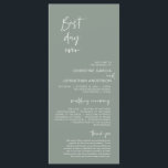 Best day ever, Modern Minimalist Light Sage Green  Programme<br><div class="desc">Our Best Day Ever,  Elegant Modern Minimalist,  Black script,  Wedding Ceremony Program card.
 It is designed with scroll accent that can be personalised with custom/ personalised text for your bridal party,  ceremony details,  memorial notes and thank you message. Light Forest Sage Green theme.</div>