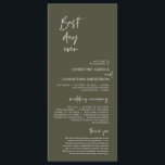 Best day ever, Modern Minimalist Olive Sage Green Programme<br><div class="desc">Our Best Day Ever,  Elegant Modern Minimalist,  Black script,  Wedding Ceremony Program card.
 It is designed with scroll accent that can be personalised with custom/ personalised text for your bridal party,  ceremony details,  memorial notes and thank you message. Olive Sage Green theme.</div>