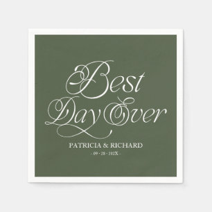 Best Day Ever Modern Minimalist Wedding Napkin