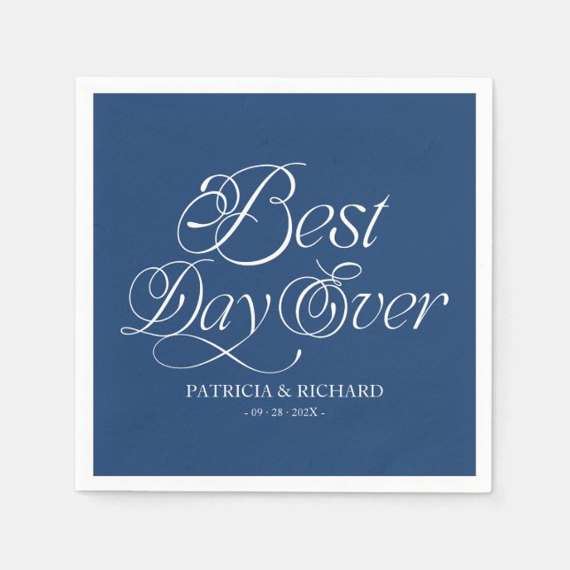 Best Day Ever Modern Minimalist Wedding Napkin (Front)