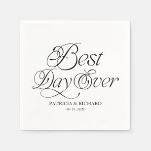 Best Day Ever Modern Minimalist Wedding Napkin