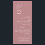Best day ever, Modern Wedding Dusty Rose Programme<br><div class="desc">Our Best Day Ever,  Elegant Modern Minimalist,  Black script,  Wedding Ceremony Program card.
 It is designed with scroll accent that can be personalised with custom/ personalised text for your bridal party,  ceremony details,  memorial notes and thank you message. Dusty Rose theme.</div>