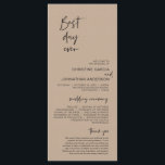 Best day ever, Modern Wedding Kraft Brown Program Programme<br><div class="desc">Our Best Day Ever,  Elegant Modern Minimalist,  Black script,  Wedding Ceremony Program card.
 It is designed with scroll accent that can be personalised with custom/ personalised text for your bridal party,  ceremony details,  memorial notes and thank you message. Pastel Light Kraft Brown theme.</div>