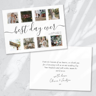 Best Day Ever Multi Photo Wedding Thank You Card