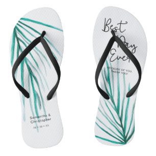 Best Day Ever Personalised Beach Wedding Jandals