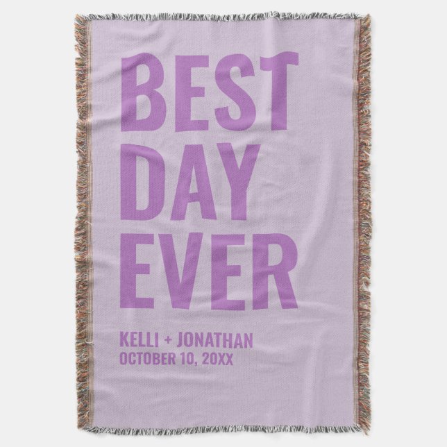 Best Day Ever Personalised Wedding Blanket Gift (Front Vertical)