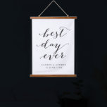 Best Day Ever Personalised Wedding Gift Hanging Tapestry<br><div class="desc">A lovely wedding gift for newly weds featuring the phrase "best day ever" in black modern calligraphy font,  personalised with the name of the happy couple underneath.</div>