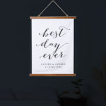 Best Day Ever Personalised Wedding Gift Hanging Tapestry<br><div class="desc">A lovely wedding gift for newly weds featuring the phrase "best day ever" in black modern calligraphy font,  personalised with the name of the happy couple underneath.</div>