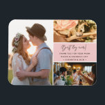 Best Day Ever Photo Collage Pink Thank You Magnet<br><div class="desc">Pink and black "best day ever" design wedding thank you magnets featuring three of your favorite wedding photos. Show your family and friends your appreciation for being a part of your wedding celebration with one of these beautiful keepsakes. Customize with your short message and names. Contact me through the button...</div>