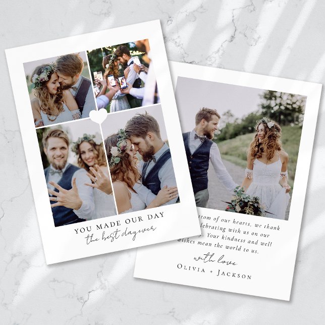 Best Day Ever Photo Collage Wedding Thank You Card (Creator Uploaded)
