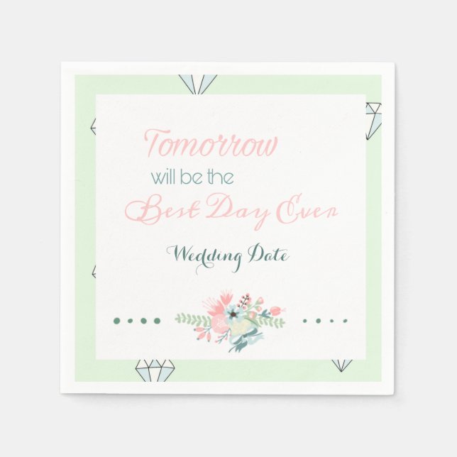 Best Day Ever (Rehearsal Dinner) Napkin (Front)