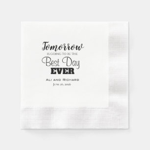 Best Day Ever Rehearsal Dinner Wedding Napkins