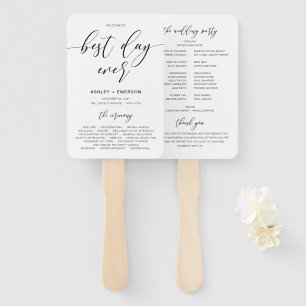 Best Day Ever Rustic Wedding Program Hand Fans