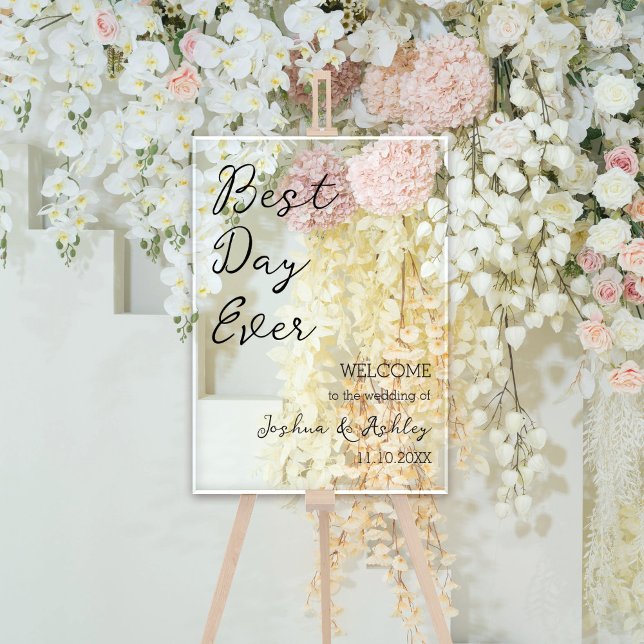 Best Day Ever Script Calligraphy Wedding Welcome Acrylic Sign (Best Day Ever Script Calligraphy Wedding Welcome Acrylic Sign
)