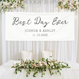 Best Day Ever Script Calligraphy Wedding Welcome Banner