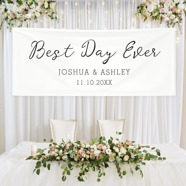 Best Day Ever Script Calligraphy Wedding Welcome Banner (Best Day Ever Script Calligraphy Wedding Welcome Banner
)