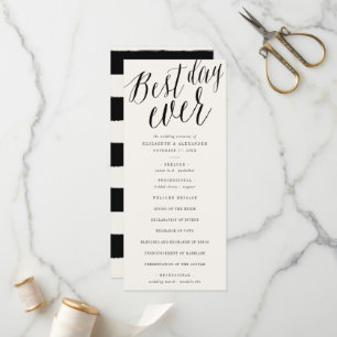 Best Day Ever Simple Script Calligraphy Wedding Programme