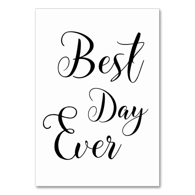 "Best Day Ever" table Signs Table Number (Back)