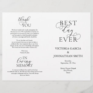Best Day Ever, Wedding Ceremony Foldable