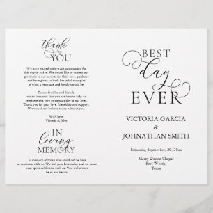 Best Day Ever, Wedding Ceremony Foldable