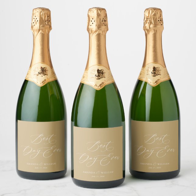 Best Day Ever Wedding Champagne Label (Bottles)