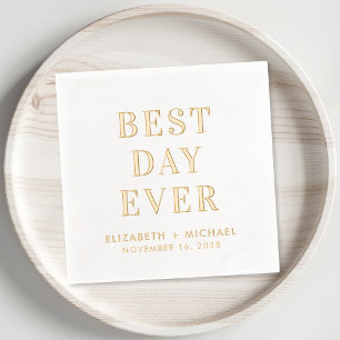Best Day Ever Wedding Foil Napkins