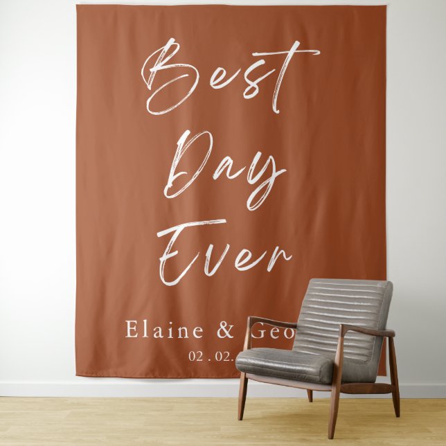 Best Day Ever Wedding Photo Prop Backdrop Tapestry (In Situ)