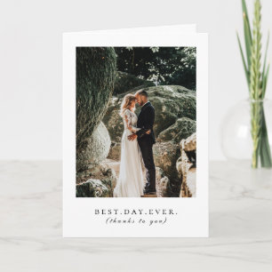Best Day Ever Wedding Photo Thank You Card