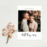 Best Day Ever Wedding Photo Thank You Card<br><div class="desc">Minimalist and elegant wedding thank you card featuring script typography text. Text and messages can be edited on the back of the card. For more advanced customisation of this design,  e.g. changing layout,  font or text size please click the "CUSTOMIZE" button above. Please contact me for any questions!</div>