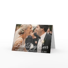 Best Day Ever Wedding Photo Thank You Fold