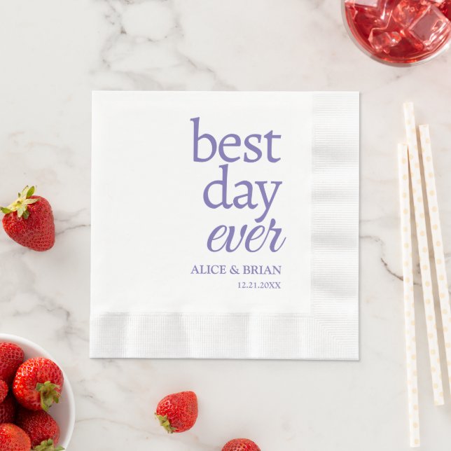 Best Day Ever Wedding Reception Cocktail Napkins (Insitu)