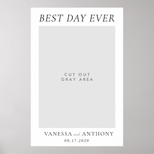 Best Day Ever Wedding Selfie Photo Frame Poster (Front)