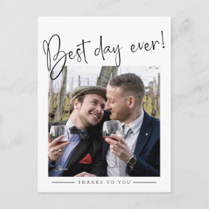 Best Day Ever! Wedding Thank You Announcement Postcard
