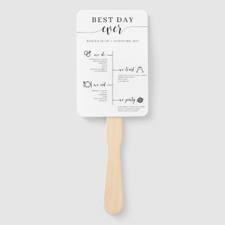 Best Day Ever Wedding Timeline Program Fan