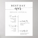 Best Day Ever Wedding Timeline Program Poster<br><div class="desc">This wedding timeline poster is the perfect way to give your guests information about your wedding day!</div>