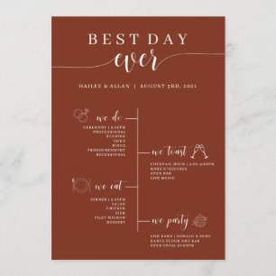 Best Day Ever Wedding Timeline Program Programme