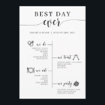 Best Day Ever Wedding Timeline Program Programme<br><div class="desc">This wedding timeline program is the perfect way to give your guests information about your wedding day - and it doubles as a fan!</div>