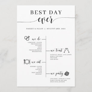 Best Day Ever Wedding Timeline Program Programme